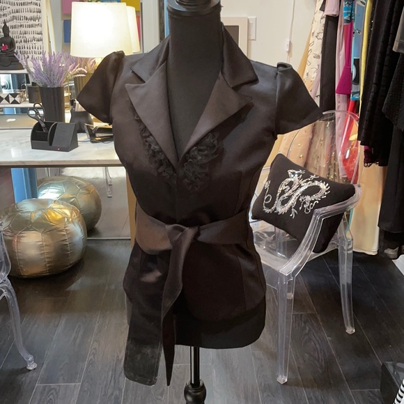 Louis Verdad black satin top ❤️❤️SOLD❤️❤️ - Picture 1 of 7